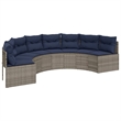 Afuera Living Contemporary Patio Sofa Set in Gray & Navy Blue