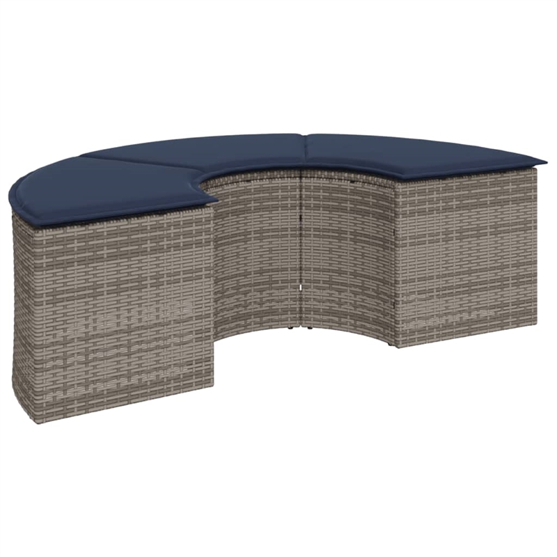 Afuera Living Contemporary Patio Sofa Set in Gray & Navy Blue