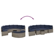Afuera Living Contemporary Patio Sofa Set in Gray & Navy Blue
