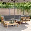 Afuera Living Acacia Wood & Polyester Medium Modular Pallet Sofa Set in Gray