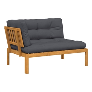Afuera Living Solid Acacia Wood Pallet Corner Sofa in Anthracite & Gray