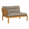 Afuera Living Solid Acacia Wood Medium Modular Patio Sofa in Natural Wood