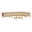 Afuera Living Solid Acacia Wood & Polyester Large Pallet Sofa Set in Beige