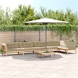Afuera Living Solid Acacia Wood Large Modular Pallet Sofa Set in Beige
