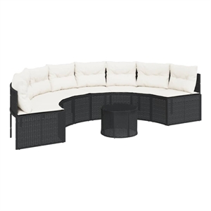 Afuera Living UV-Resistant Large Poly Rattan Garden Sofa in Black