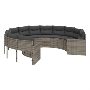 Afuera Living Contemporary Synthetic Poly Rattan Patio Sofa in Gray