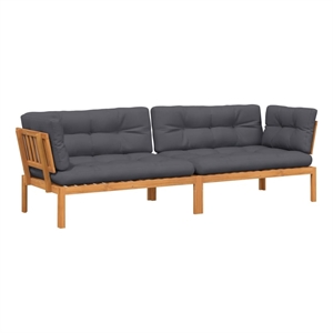 Afuera Living Solid Acacia Wood Medium Garden Pallet Corner Sofa in Anthracite