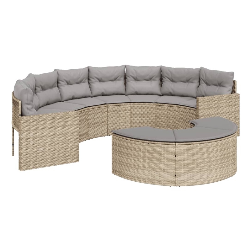 Afuera Living Contemporary Patio Sofa Set in Beige & Light Gray