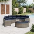 Afuera Living Contemporary Patio Sofa Set in Gray & Navy Blue