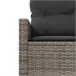 Afuera Living PE Rattan Round Garden Sofa With Steel Frame and Glass Top in Gray