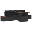 Afuera Living 5 Piece Black & Brown Garden Dining Set With Cushions