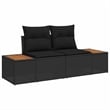 Afuera Living 6 Piece Black Poly Rattan Garden Sofa Set With Cushions