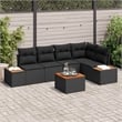 Afuera Living 6 Piece Black Poly Rattan Garden Sofa Set With Cushions