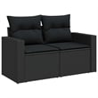 Afuera Living 10 Piece Black Poly Rattan Garden Sofa Set With Cushions