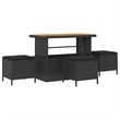 Afuera Living 10 Piece Black Poly Rattan Garden Sofa Set With Cushions