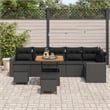 Afuera Living 11 Piece Black Poly Rattan Garden Sofa Set With Cushions