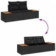Afuera Living 6 Piece Black Poly Rattan Garden Sofa Set With Cushions