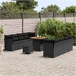 Afuera Living 11 Piece Black Poly Rattan Garden Sofa Set With Cushions
