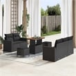 Afuera Living 8 Piece Black Poly Rattan Garden Sofa Set With Cushions