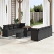 Afuera Living 12 Piece Black Poly Rattan Garden Sofa Set With Cushions