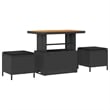 Afuera Living 12 Piece Black Poly Rattan Garden Sofa Set With Cushions
