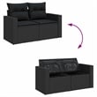 Afuera Living 12 Piece Black Poly Rattan Garden Sofa Set With Cushions