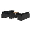 Afuera Living 12 Piece Black Poly Rattan Garden Sofa Set With Cushions