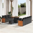 Afuera Living 13 Piece Poly Rattan Garden Sofa Set With Cushions in Black