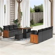 Afuera Living 13 Piece Poly Rattan Garden Sofa Set With Cushions in Black