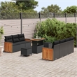 Afuera Living 13 Piece Poly Rattan Garden Sofa Set With Cushions in Black