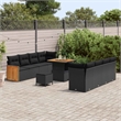 Afuera Living 12 Piece Poly Rattan Garden Sofa Set With Cushions in Black