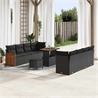 Afuera Living 12 Piece Poly Rattan Garden Sofa Set With Cushions in Black