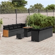 Afuera Living 12 Piece Poly Rattan Garden Sofa Set With Cushions in Black