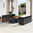 Afuera Living 12 Piece Poly Rattan Garden Sofa Set With Cushions in Black