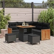 Afuera Living 9 Piece Poly Rattan Garden Sofa Set With Cushions in Black
