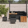 Afuera Living 9 Piece Poly Rattan Garden Sofa Set With Cushions in Black