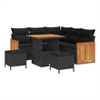Afuera Living 9 Piece Poly Rattan Garden Sofa Set With Cushions in Black