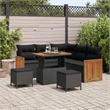 Afuera Living 9 Piece Poly Rattan Garden Sofa Set With Cushions in Black