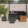 Afuera Living 9 Piece Poly Rattan Garden Sofa Set With Cushions in Black