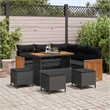 Afuera Living 9 Piece Poly Rattan Garden Sofa Set With Cushions in Black