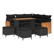 Afuera Living 9 Piece Poly Rattan Garden Sofa Set With Cushions in Black