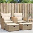 Afuera Living 2-Seater PE Rattan Garden Sofa With Adjustable Feet in Beige