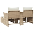 Afuera Living 2-Seater PE Rattan Garden Sofa With Adjustable Feet in Beige