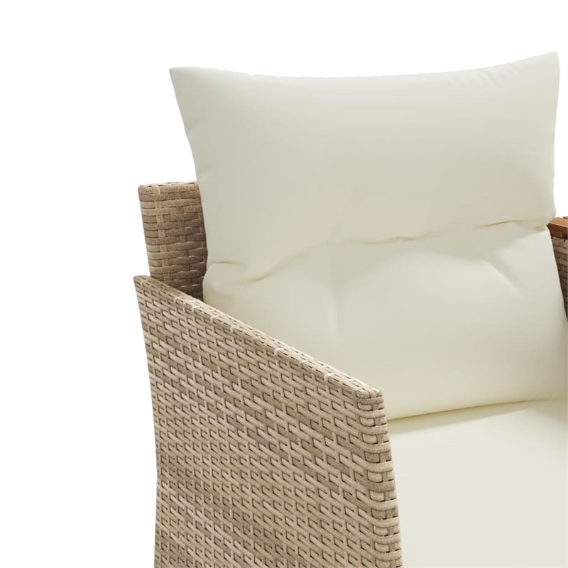 Afuera Living 2-Seater PE Rattan Garden Sofa With Adjustable Feet in Beige