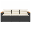 Afuera Living Contemporary Poly Rattan Garden Sofa in Black And Cream