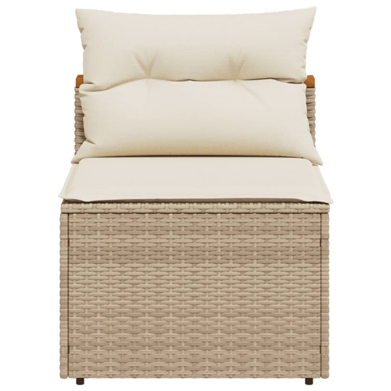 Afuera Living Medium Modular PE Rattan Garden Sofa Square in Beige