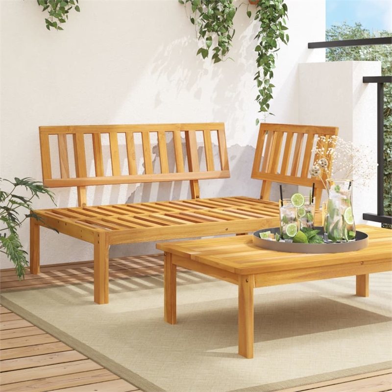 Afuera Living Solid Acacia Wood Medium Modular Pallet Sofa in Natural Wood