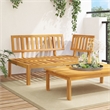 Afuera Living Solid Acacia Wood Medium Modular Pallet Sofa in Natural Wood