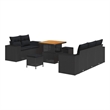 Afuera Living 8 Piece Poly Rattan Garden Sofa Set With Cushions in Black