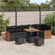 Afuera Living 11 Piece Poly Rattan Garden Sofa Set With Cushions in Black